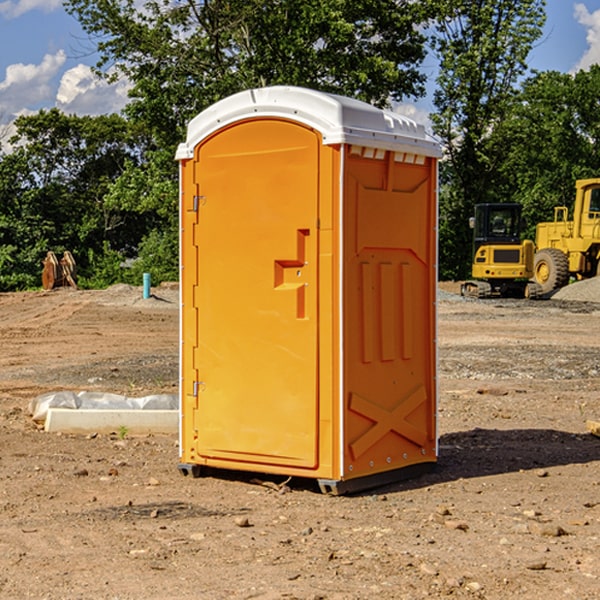 how often are the porta potties cleaned and serviced during a rental period in Calypso